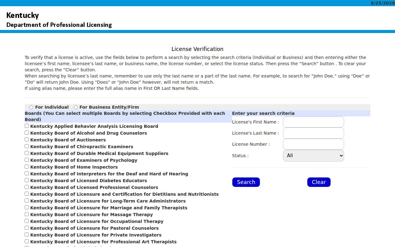 Jefferson County residents directory professional license lookup