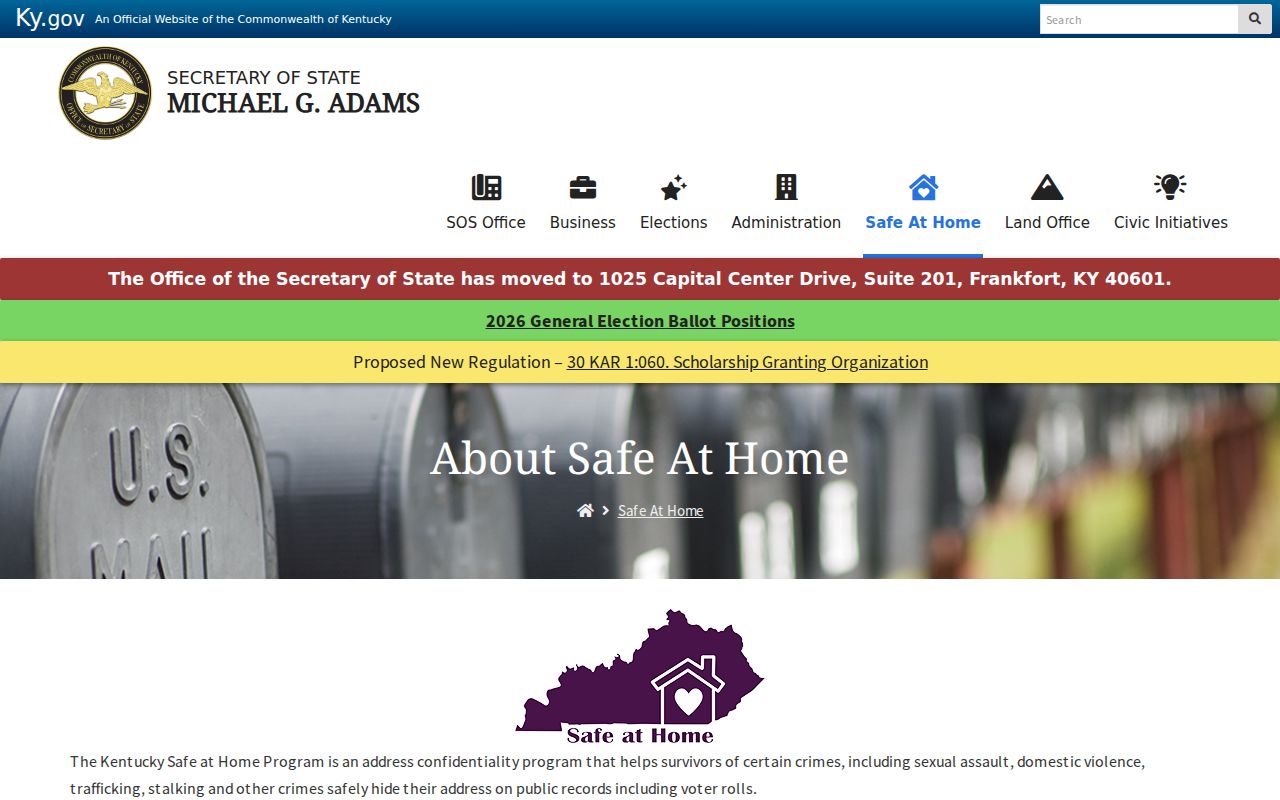 Kentucky Safe at Home address confidentiality information for Jefferson County neighbors
