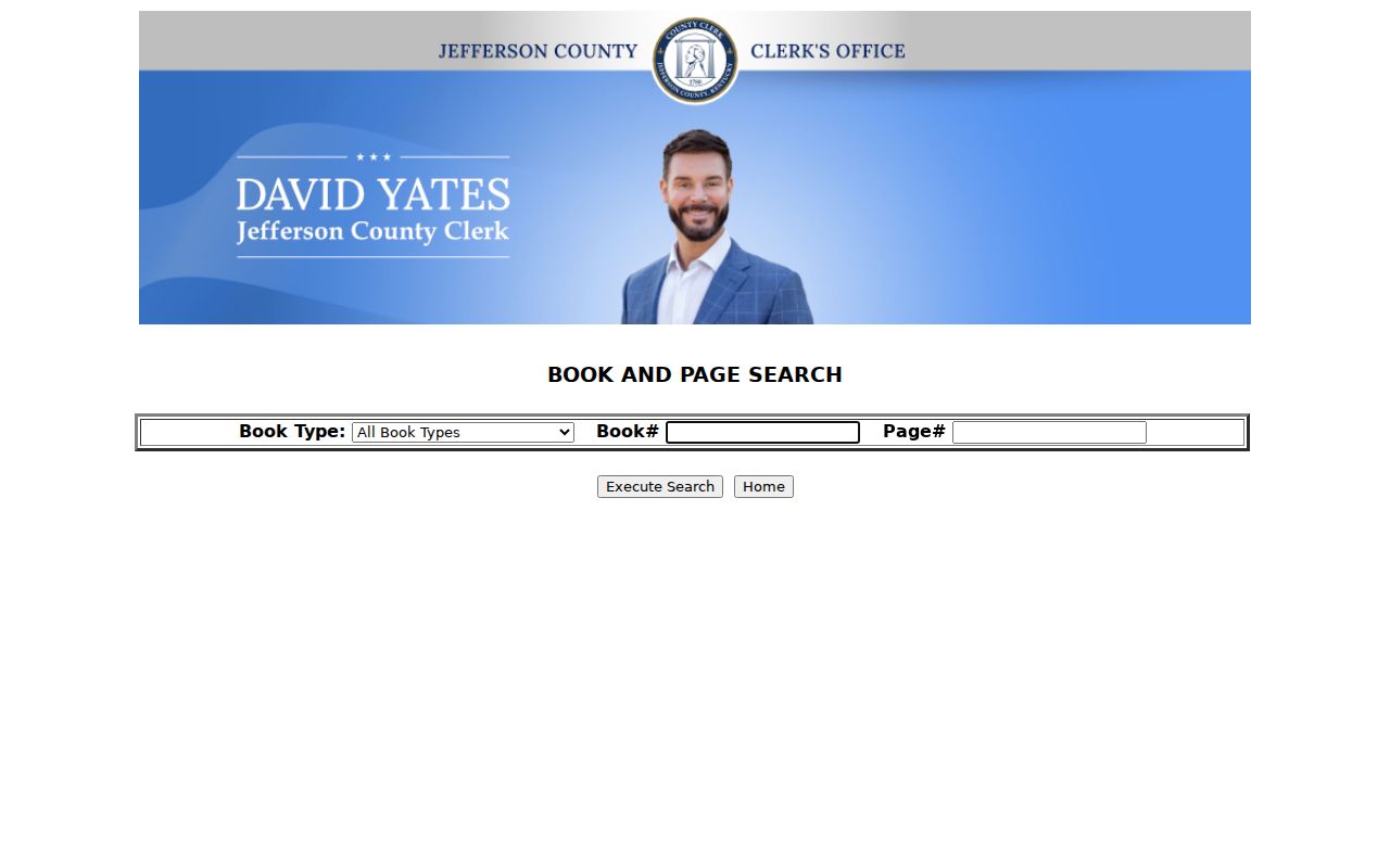 Jefferson County Clerk deed book and page search form